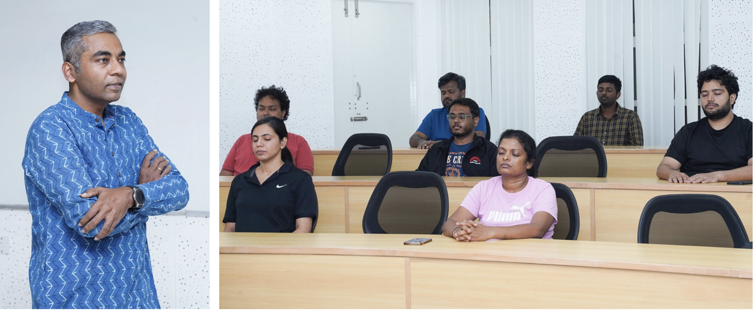 IIM Bangalore hosted a guided meditation session for faculty and staff members, on 4th July 2025.